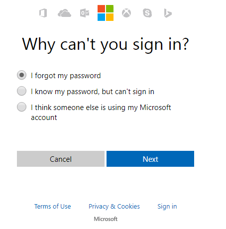 Tell windows why you are having trouble signing in