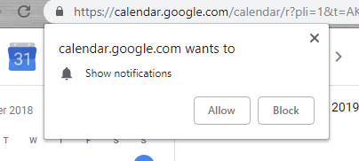 Allow notification prompt from Chrome