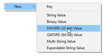 Adding a new DWORD to registry
