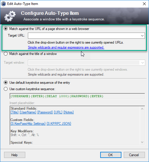 Edit Auto Type with WebAuto Type installed