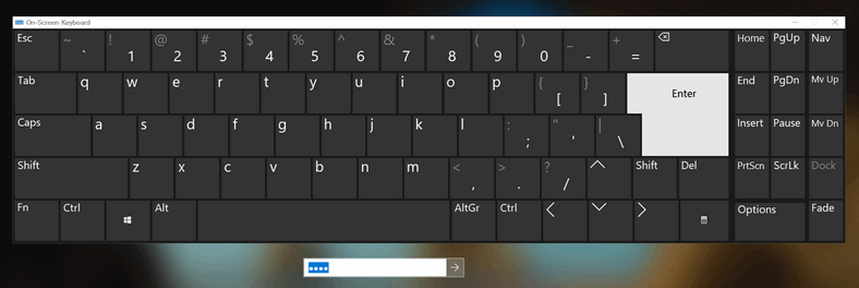 On-Screen keyboard on Windows login screen