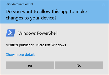 UAC prompt for PowerShell