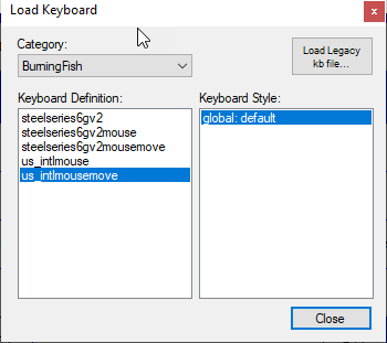 selecting keyboard layout
