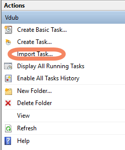 import XML markup of task into Task Scheduler using actions pane