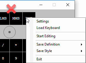 right clicking on NohBoard without entering edit-mode, this is the wrong way