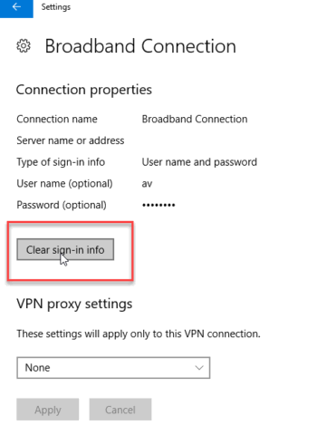 Dial-Up connection advanced options