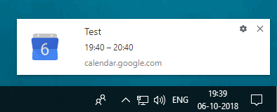 Google Calendar Desktop Notification