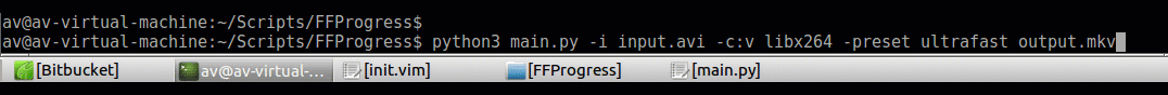 FFprogress in action in Linux
